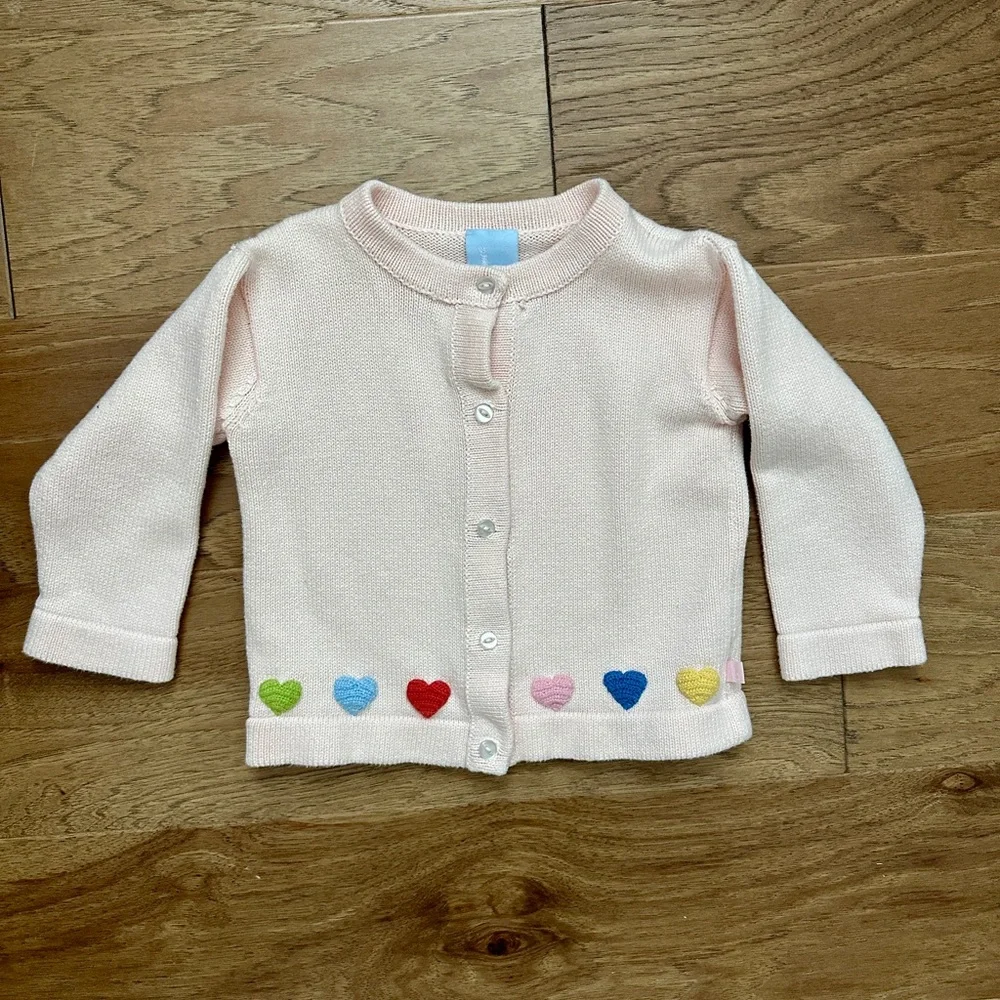 bella bliss Appliqué Heart Cardigan in Pink - Picture 2 of 3